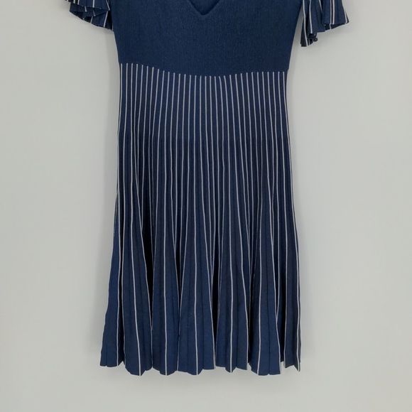 Jonathan Simkhai Women's Pleated Metallic Stretch-Knit A-Line Dress Size Large - Picture 3 of 16